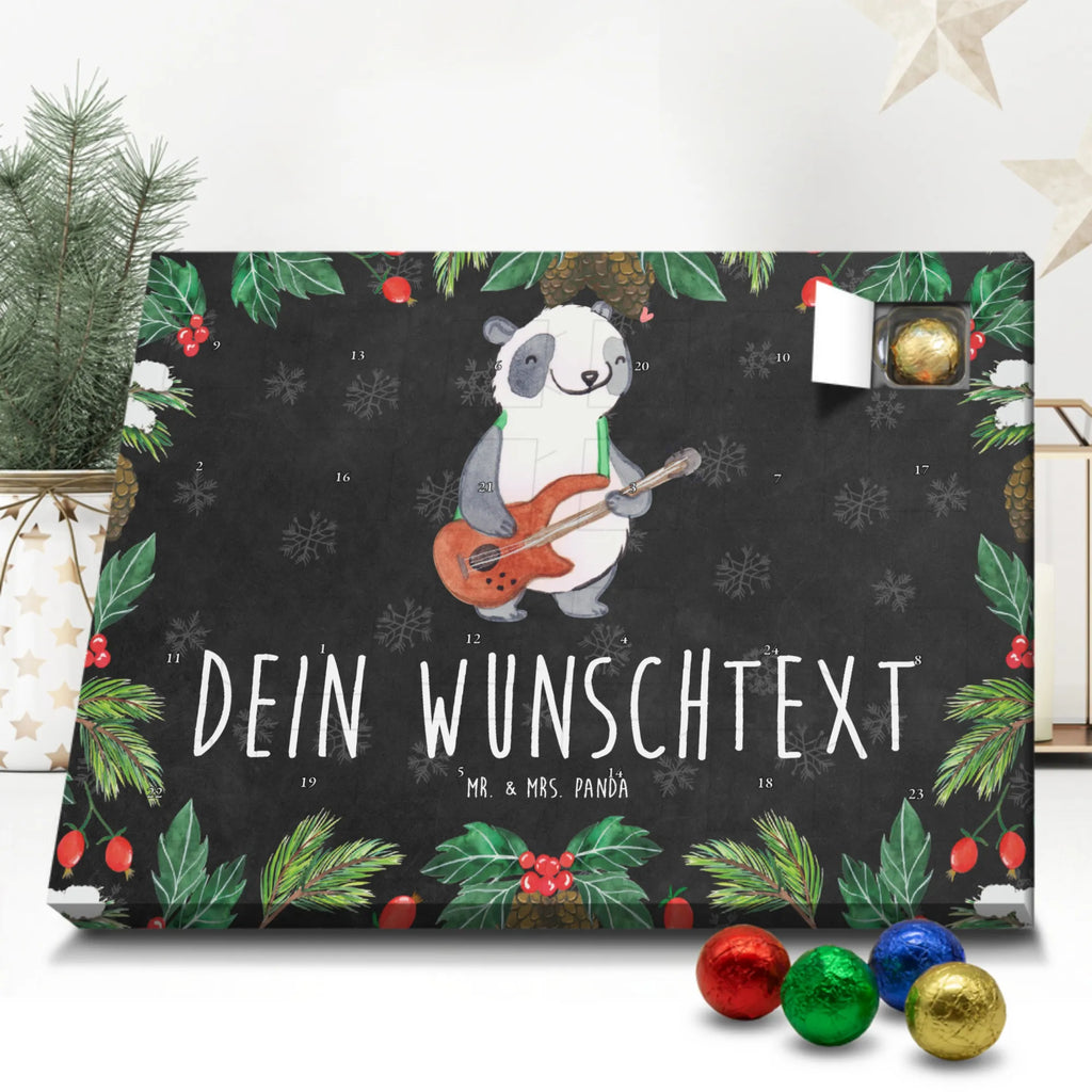 Personalisierter Schoko Adventskalender Panda Bassgitarre Personalisierter Adventskalender, Adventskalender mit Namen, Instrumente, Geschenke Musiker, Musikliebhaber, Panda, Bassgitarre, E-Bass, Verstärker, Band