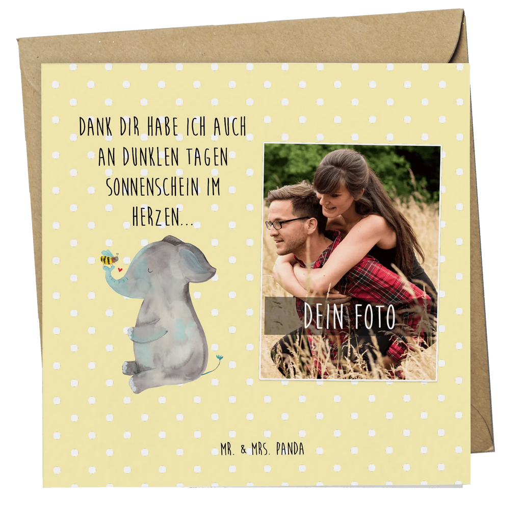 Personalisierte Foto Deluxe Karte Elefant Biene Personalisierte Foto Grußkarte, Tiermotive, Gute Laune, lustige Sprüche, Tiere, Elefant, Biene, Liebe, Liebesbeweis, Jahrestag, Liebesgeschenk, Heiratsantrag, Hochzeitsgeschenk, Liebesspruch