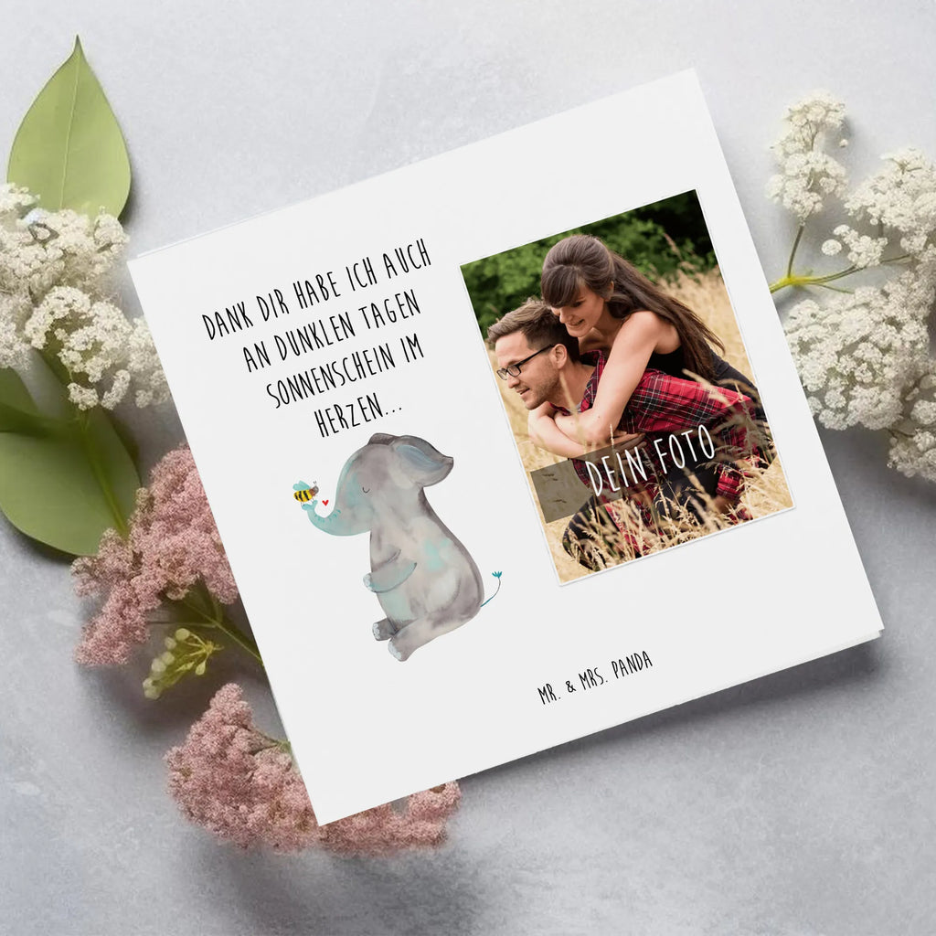 Personalisierte Foto Deluxe Karte Elefant Biene Personalisierte Foto Grußkarte, Tiermotive, Gute Laune, lustige Sprüche, Tiere, Elefant, Biene, Liebe, Liebesbeweis, Jahrestag, Liebesgeschenk, Heiratsantrag, Hochzeitsgeschenk, Liebesspruch