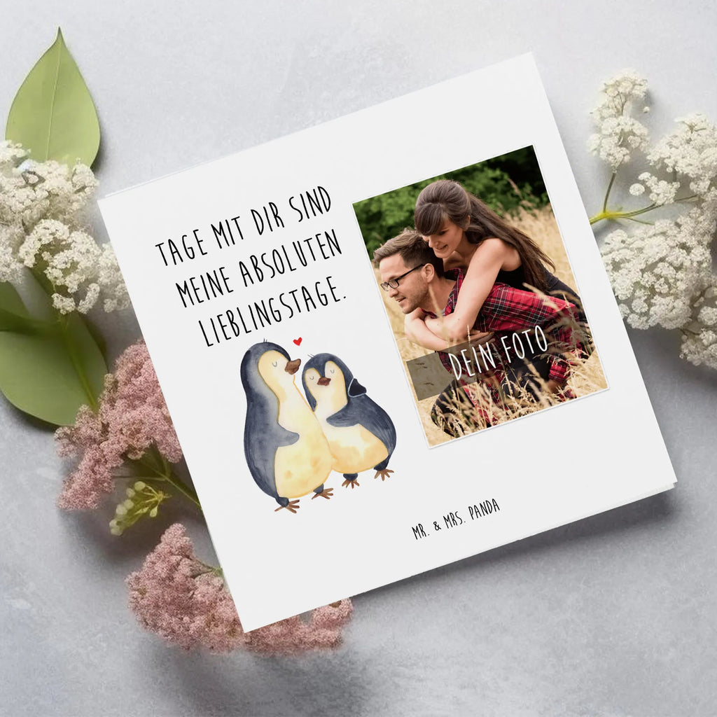 Personalisierte Foto Deluxe Karte Pinguin umarmen Personalisierte Foto Grußkarte, Pinguin, Liebe, Liebespaar, Liebesbeweis, Liebesgeschenk, Verlobung, Jahrestag, Hochzeitstag, Hochzeit, Hochzeitsgeschenk