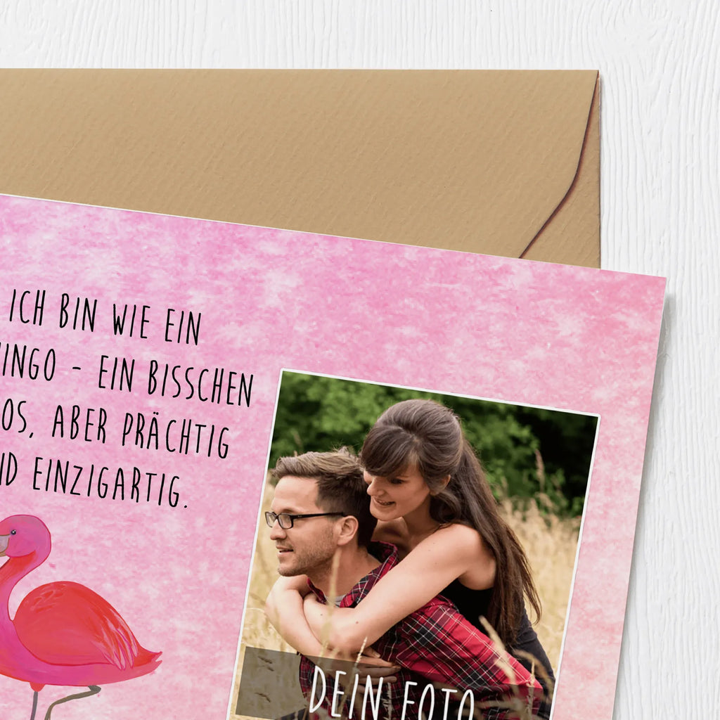 Personalisierte Foto Deluxe Karte Flamingo Classic Personalisierte Foto Grußkarte, Flamingo, Einzigartig, Selbstliebe, Stolz, ich, für mich, Spruch, Freundin, Freundinnen, Außenseiter, Sohn, Tochter, Geschwister