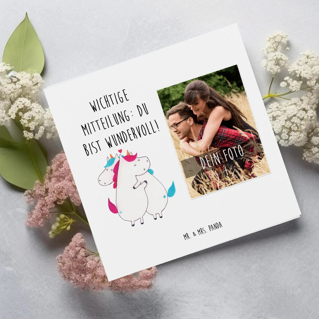 Personalisierte Foto Deluxe Karte Einhorn Mitteilung Personalisierte Foto Grußkarte, Einhorn, Einhörner, Einhorn Deko, Unicorn, Valentinstag, Valentine, Liebe, Geschenk, Partner, Ehe, lustig, witzig, Spruch