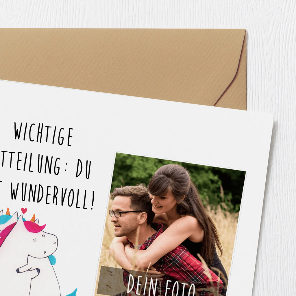 Personalisierte Foto Deluxe Karte Einhorn Mitteilung Personalisierte Foto Grußkarte, Einhorn, Einhörner, Einhorn Deko, Pegasus, Unicorn, Valentinstag, Valentine, Liebe, Geschenk, Partner, Ehe, lustig, witzig, Spruch