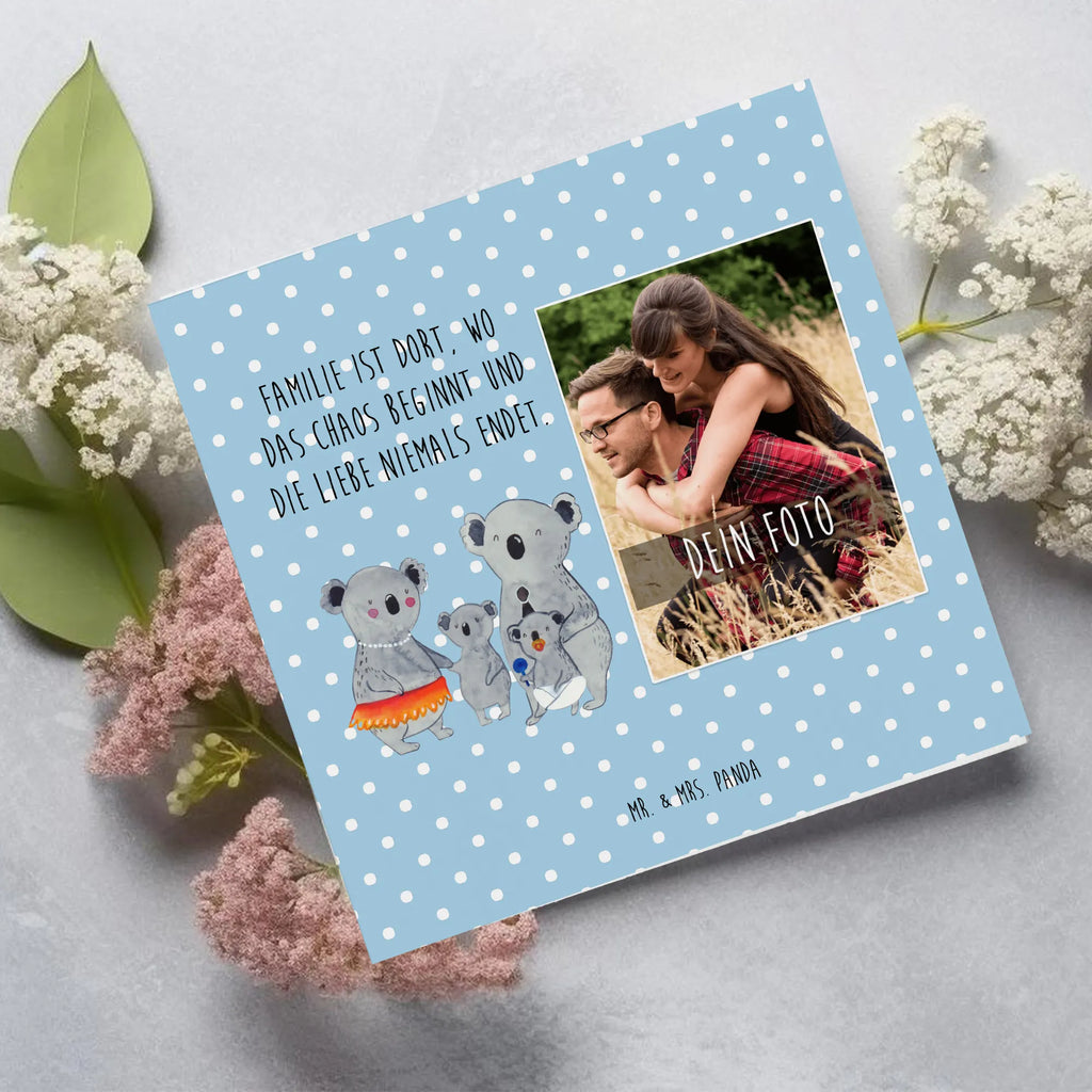 Personalisierte Foto Deluxe Karte Koala Familie Personalisierte Foto Grußkarte, Familie, Vatertag, Muttertag, Bruder, Schwester, Mama, Papa, Oma, Opa, Koala, Koalas, Family, Kinder, Geschwister, Familienleben