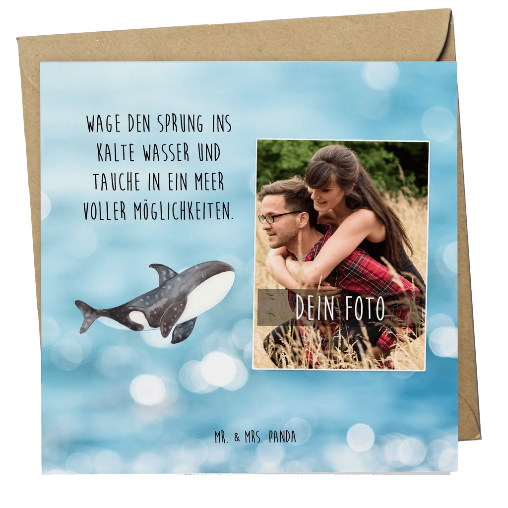 Personalisierte Foto Deluxe Karte Orca Personalisierte Foto Grußkarte, Meerestiere, Meer, Urlaub, Orca, Orcas, Killerwal, Wal, Möglichkeiten, Büro, Arbeit, Motivation, Selbstliebe, Neustart, Startup