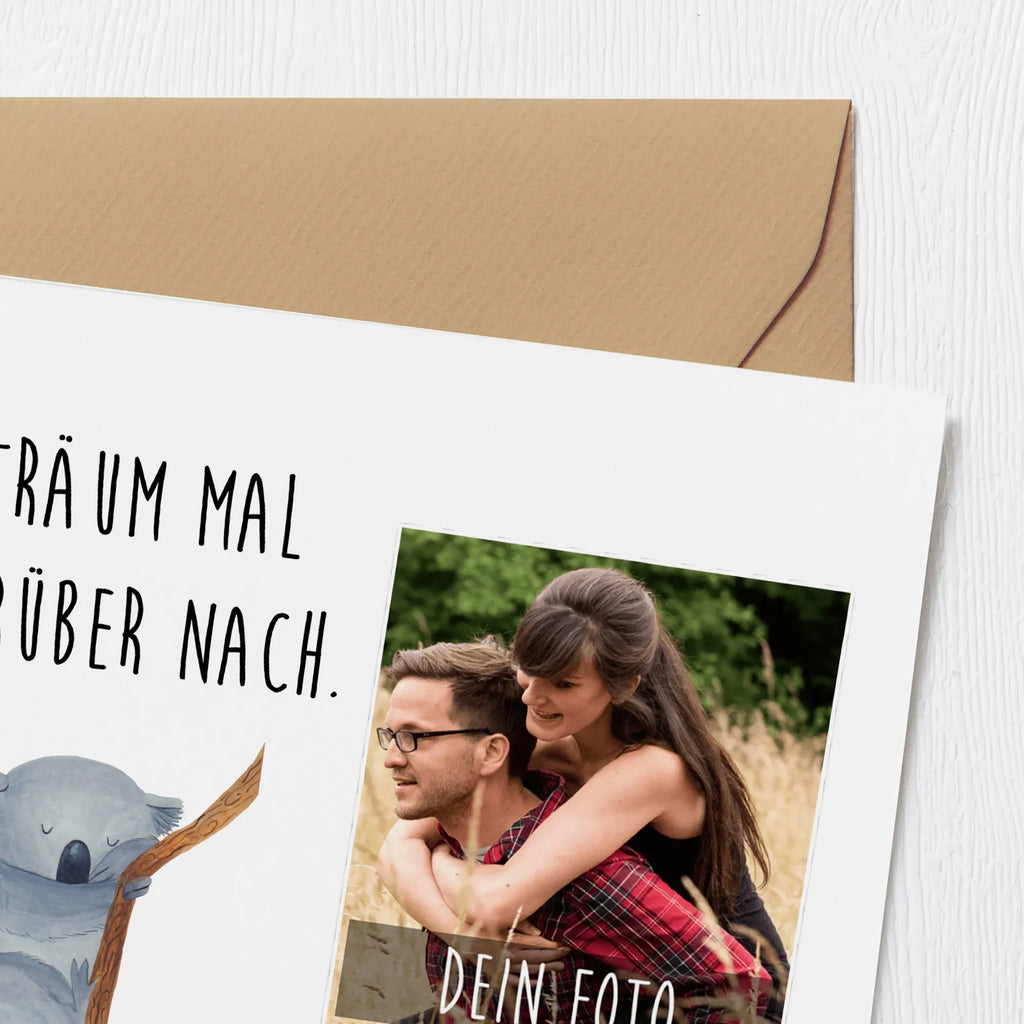 Personalisierte Foto Deluxe Karte Koalabär Personalisierte Foto Grußkarte, Tiermotive, Gute Laune, lustige Sprüche, Tiere, Koala, träumen, Traum, schlafen, Schlafzimmer, Traumland, Bär, Koalabär