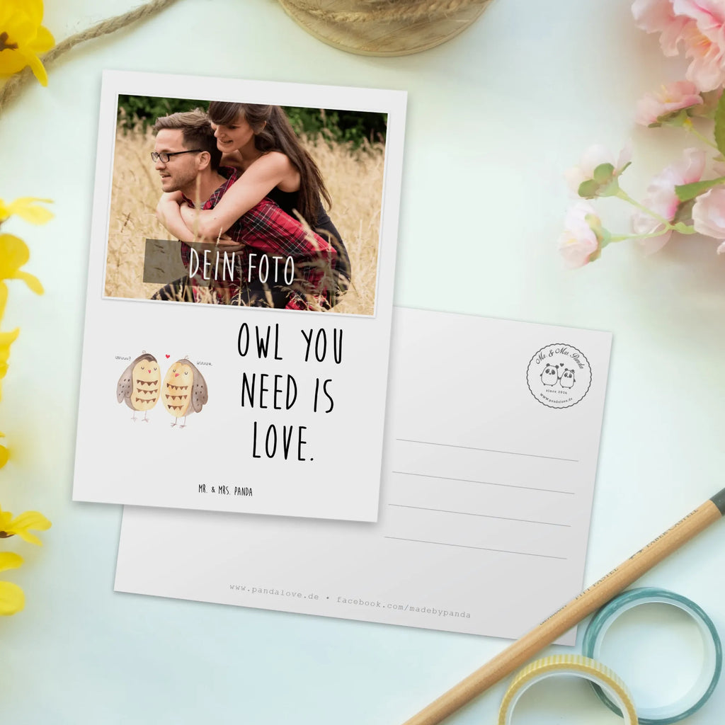 Personalisierte Foto Postkarte Eulen Liebe Personalisierte Foto Postkarte, Eule, Eule Deko, Liebe, Hochzeit Spruch, Owl, All you need is love, Liebe Spruch, Freundin Geschenk, Freund, Wortspiel lustig