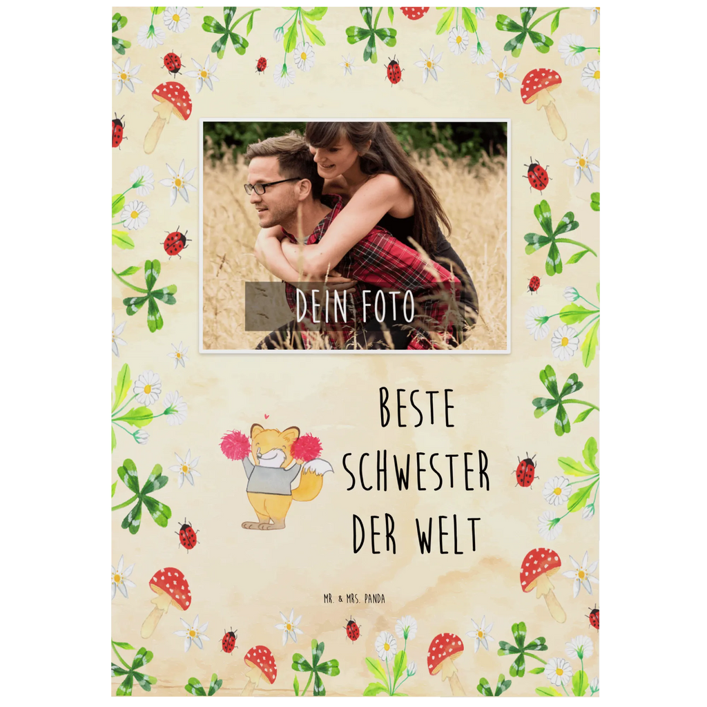 Personalisierte Foto Postkarte Fuchs Beste Schwester der Welt Personalisierte Foto Postkarte, für, Dankeschön, Geschenk, Schenken, Geburtstag, Geburtstagsgeschenk, Geschenkidee, Danke, Bedanken, Mitbringsel, Freude machen, Geschenktipp, Schwester, Geschwister, Schwesterherz, Sister, Familie, Kleinigkeit, Beste, Tochter