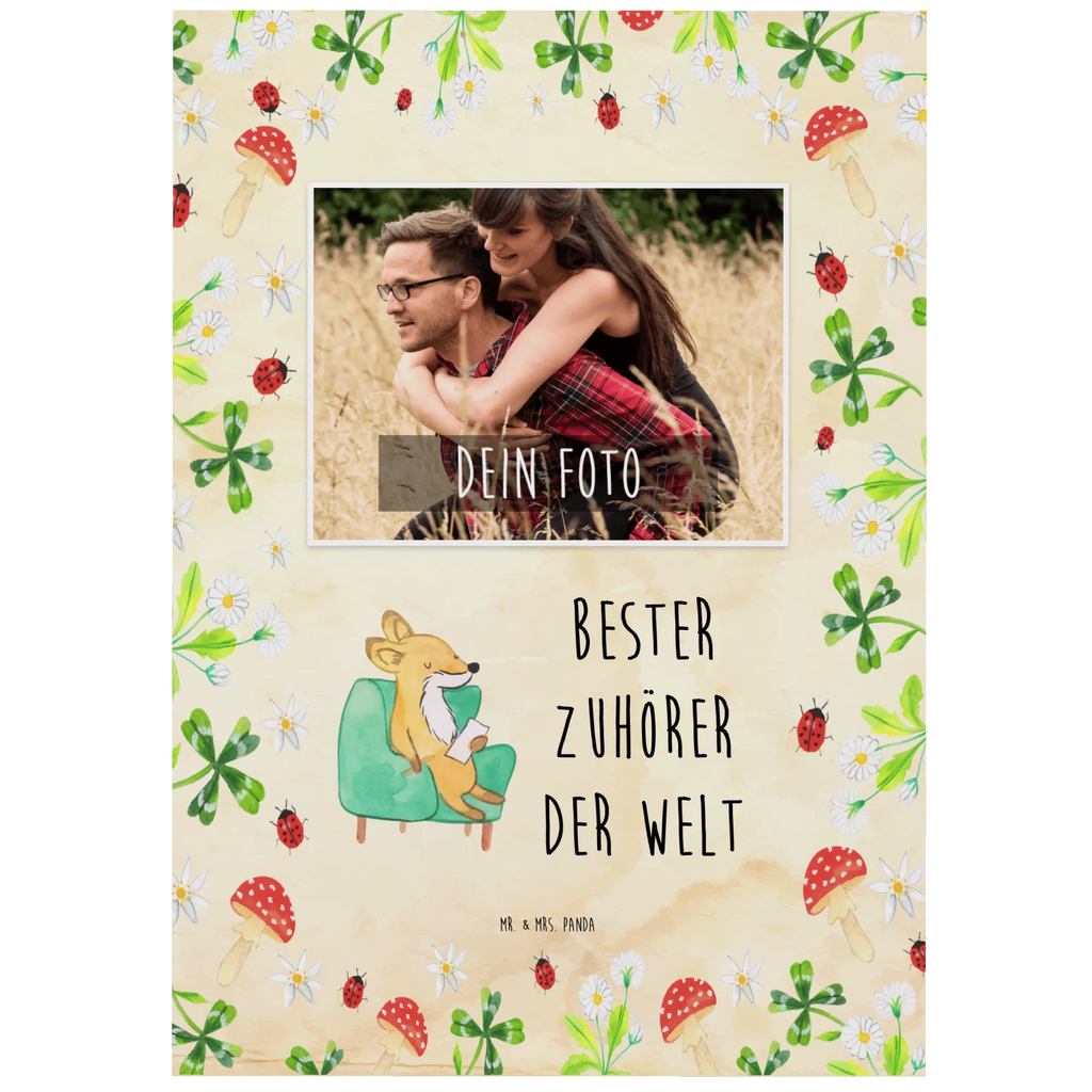 Personalisierte Foto Postkarte Fuchs Bester Zuhörer der Welt Personalisierte Foto Postkarte, für, Dankeschön, Geschenk, Schenken, Geburtstag, Geburtstagsgeschenk, Geschenkidee, Danke, Bedanken, Mitbringsel, Freude machen, Geschenktipp, Zuhörer, Freund, Freundin, offenes Ohr, Hilfsbereit, Hilfe