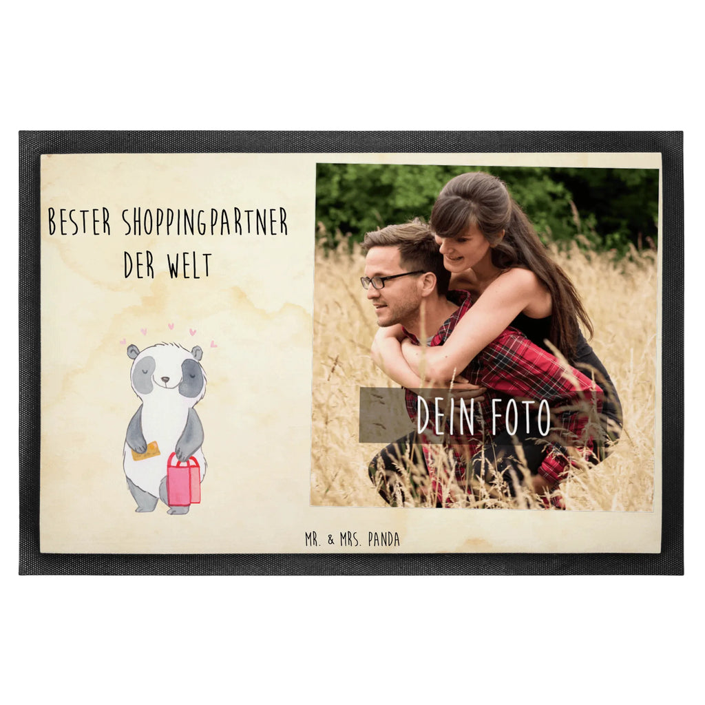 Personalisierte Foto Fußmatte Panda Bester Shoppingpartner der Welt Personalisierte Foto Fußmatte, für, Dankeschön, Geschenk, Schenken, Geburtstag, Geburtstagsgeschenk, Geschenkidee, Danke, Bedanken, Mitbringsel, Freude machen, Geschenktipp, Shoppingpartner, Shoppen, Begleitung, Partner, Freundin, Freund, bff, Shopping, Einkaufen, Shopping-Queen, Queen, Bester