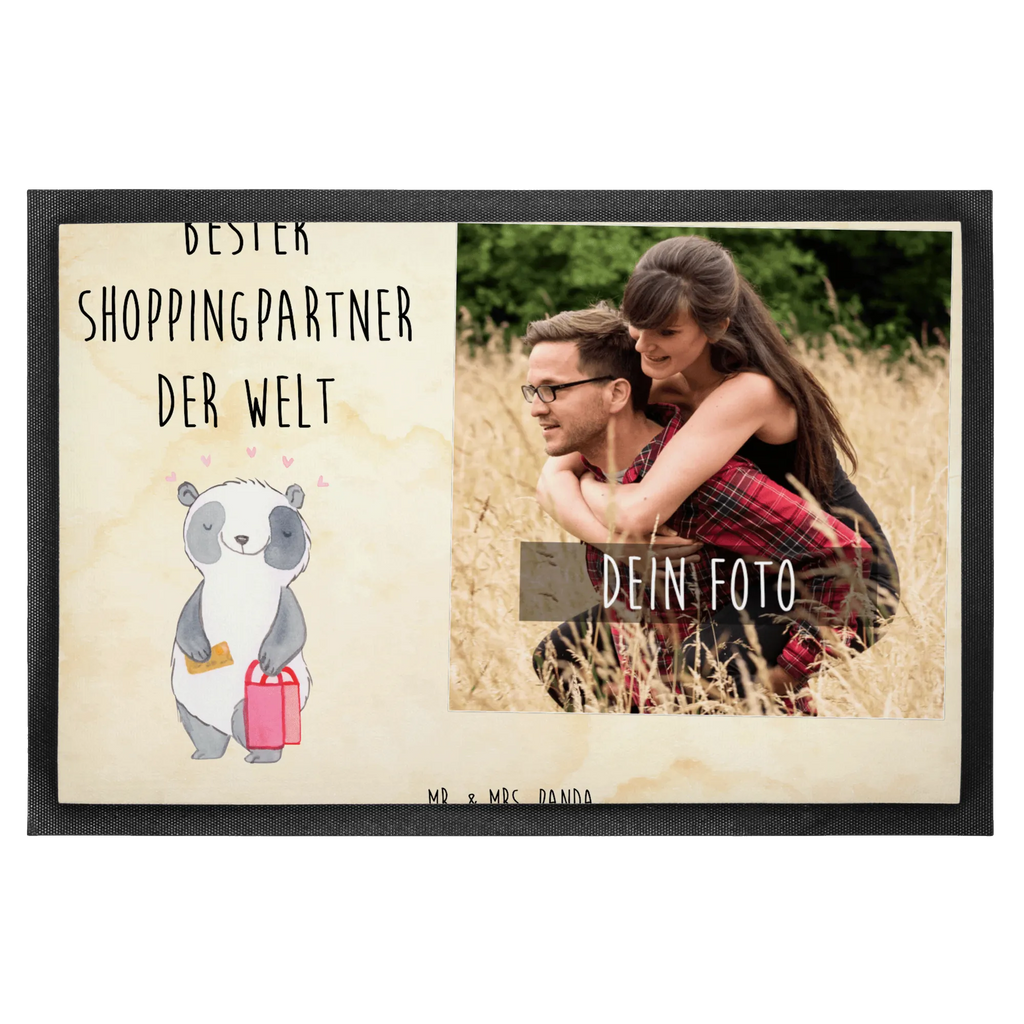 Personalisierte Foto Fußmatte Panda Bester Shoppingpartner der Welt Personalisierte Foto Fußmatte, für, Dankeschön, Geschenk, Schenken, Geburtstag, Geburtstagsgeschenk, Geschenkidee, Danke, Bedanken, Mitbringsel, Freude machen, Geschenktipp, Shoppingpartner, Shoppen, Begleitung, Partner, Freundin, Freund, bff, Shopping, Einkaufen, Shopping-Queen, Queen, Bester