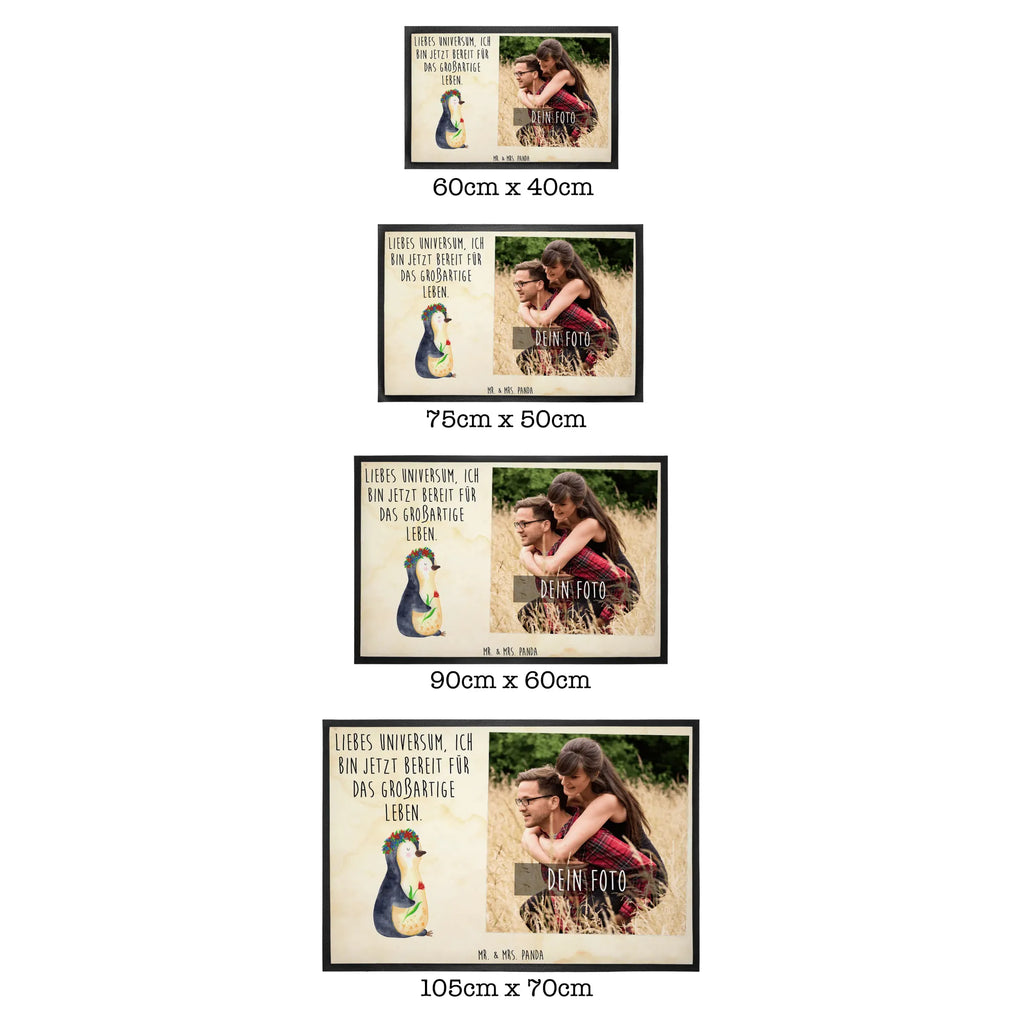 Personalisierte Foto Fußmatte Pinguin Blumen Personalisierte Foto Fußmatte, Pinguin, Pinguine, Blumenkranz, Universum, Leben, Wünsche, Ziele, Lebensziele, Motivation, Lebenslust, Liebeskummer, Geschenkidee