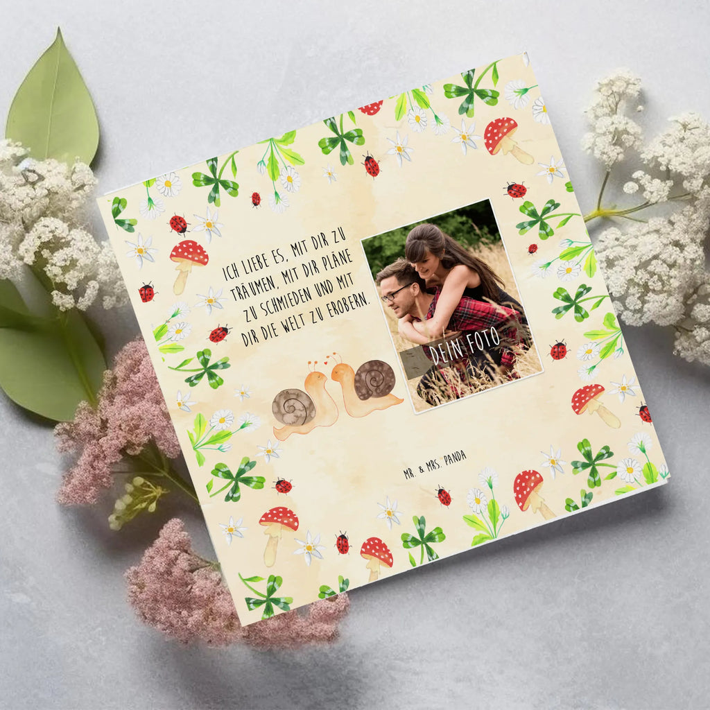 Personalisierte Foto Deluxe Karte Schnecken Liebe Personalisierte Foto Grußkarte, Liebe, Partner, Freund, Freundin, Ehemann, Ehefrau, Heiraten, Verlobung, Heiratsantrag, Liebesgeschenk, Jahrestag, Hocheitstag