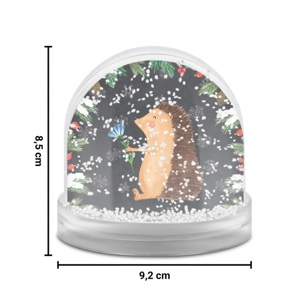 Schneekugel Igel Blumen Schneekugel, Schüttelkugel, Wunderkugel, Tiermotive, Gute Laune, lustige Sprüche, Tiere, Igel, Gute Besserung, Genesungswünsche, Krankheit, Krankenhaus, krank, Besuch