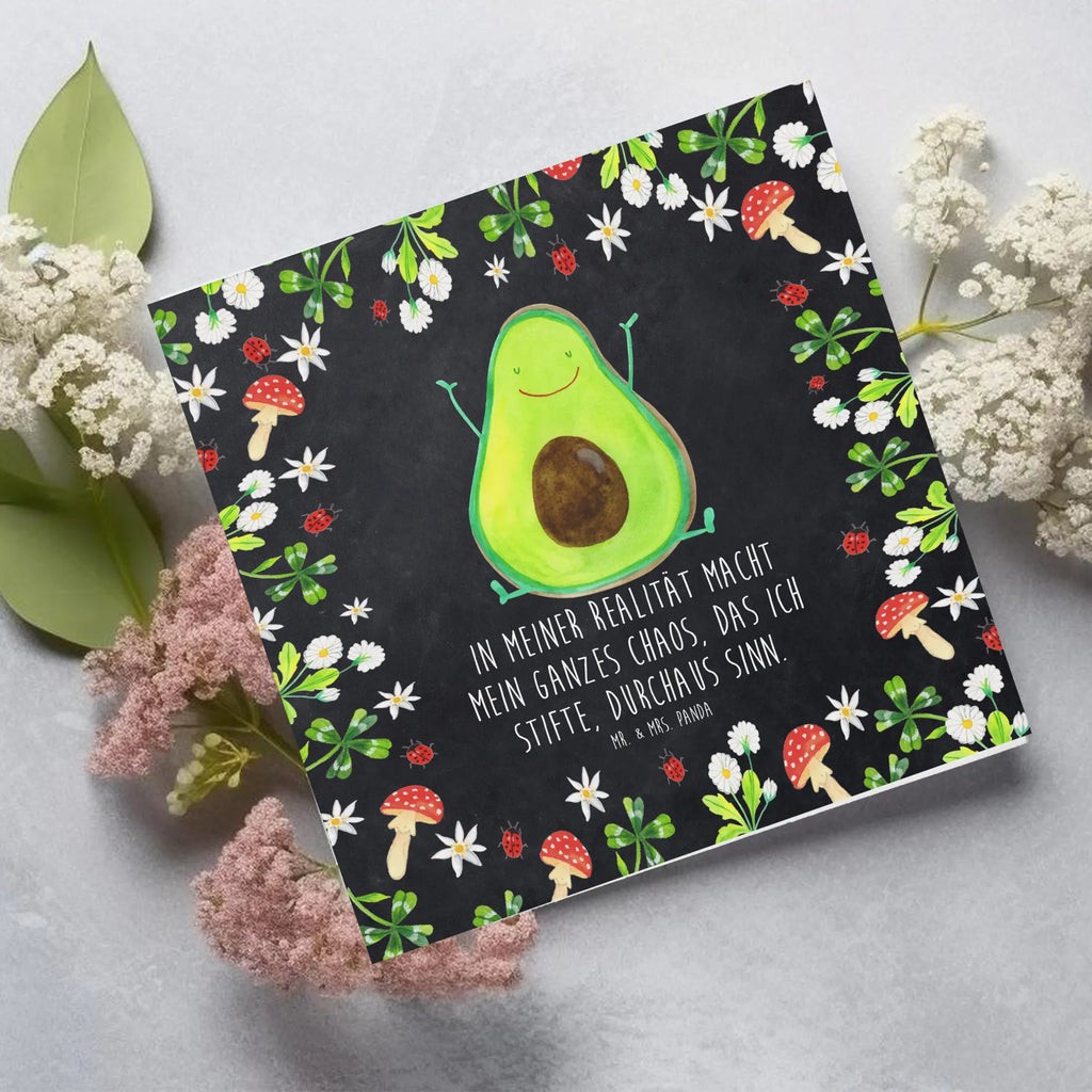 Deluxe Karte Avocado Glücklich Karte, Grußkarte, Klappkarte, Einladungskarte, Glückwunschkarte, Hochzeitskarte, Geburtstagskarte, Hochwertige Grußkarte, Hochwertige Klappkarte, Avocado, Veggie, Vegan, Gesund, Chaos