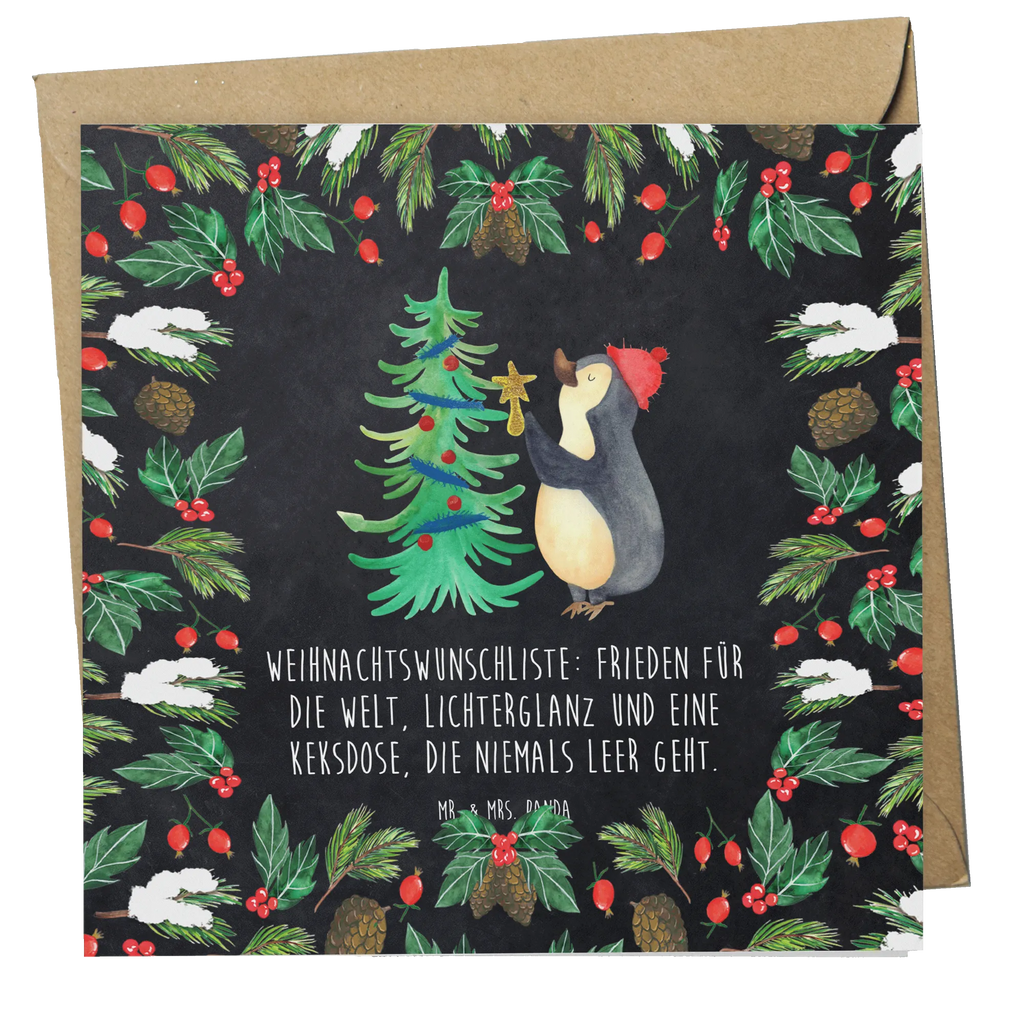 Deluxe Karte Pinguin Weihnachtsbaum Karte, Grußkarte, Klappkarte, Einladungskarte, Glückwunschkarte, Hochzeitskarte, Geburtstagskarte, Hochwertige Grußkarte, Hochwertige Klappkarte, Winter, Weihnachten, Weihnachtsdeko, Nikolaus, Advent, Heiligabend, Wintermotiv, Pinguin