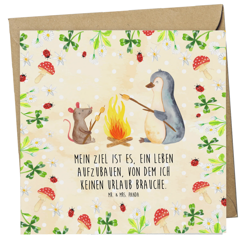 Deluxe Karte Pinguin Lagerfeuer Karte, Grußkarte, Klappkarte, Einladungskarte, Glückwunschkarte, Hochzeitskarte, Geburtstagskarte, Hochwertige Grußkarte, Hochwertige Klappkarte, Pinguin, Maus, Pinguine, Lagerfeuer, Leben, Arbeit, Job, Motivation, Büro, Büroalltag, Lebensspruch, Lebensmotivation, Neustart, Liebe, grillen, Feuer, Marshmallows