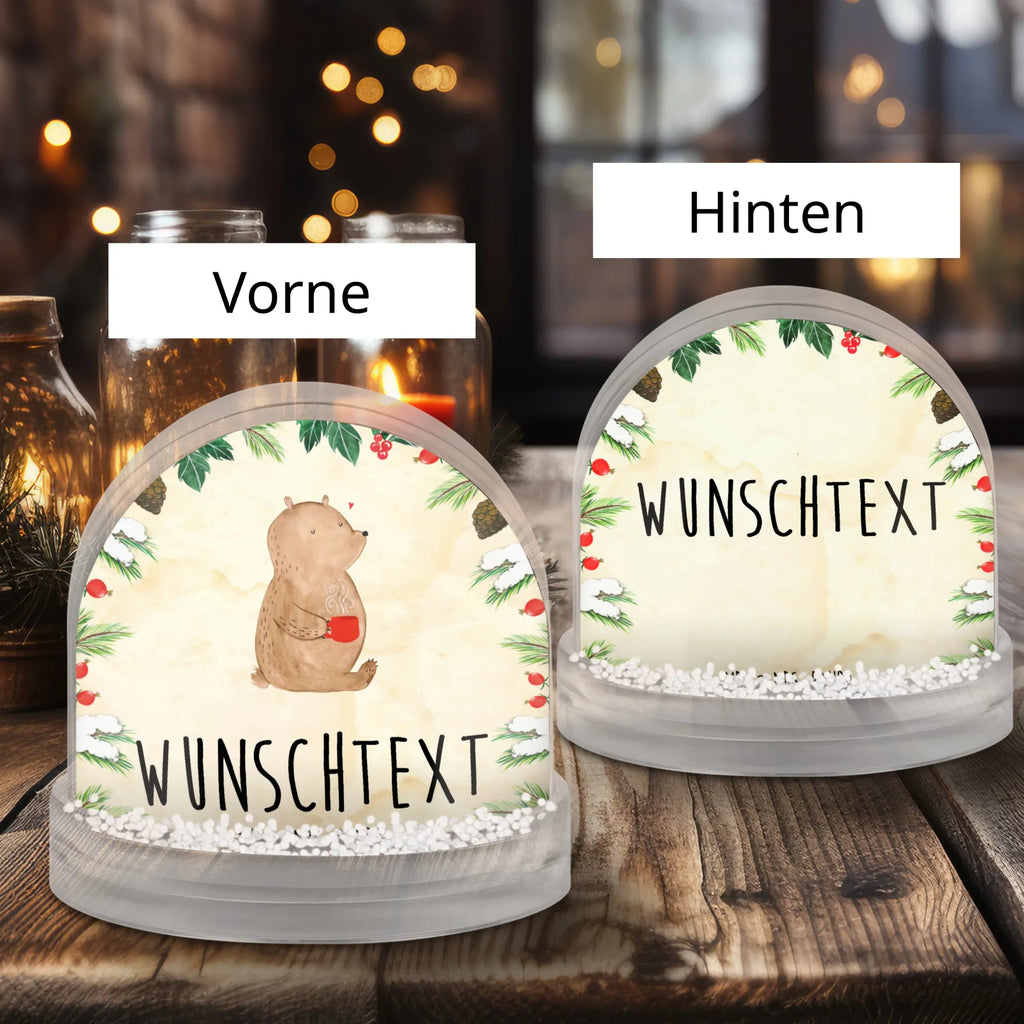 Personalisierte Schneekugel Bär Kaffee Personalisierte Schneekugel, Personalisierte Schüttelkugel, Personalisierte  Wunderkugel, Bär, Teddy, Teddybär, Kaffee, Coffee, Bären, guten Morgen, Morgenroutine, Welt erobern, Welt retten, Motivation