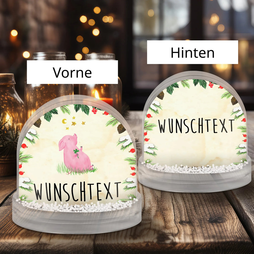 Personalisierte Schneekugel Schwein Glück Personalisierte Schneekugel, Personalisierte Schüttelkugel, Personalisierte  Wunderkugel, Tiermotive, Gute Laune, lustige Sprüche, Tiere, Glücksschwein. Glück, Schwein, Schweinchen, Sterne, Sernchen, Ziele, Träume, Motivation, Glücksbringer