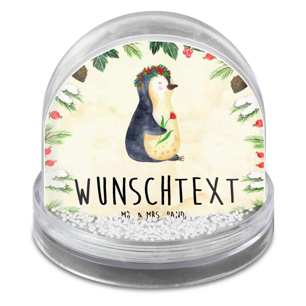 Personalisierte Schneekugel Pinguin Blumen Personalisierte Schneekugel, Personalisierte Schüttelkugel, Personalisierte  Wunderkugel, Pinguin, Pinguine, Blumenkranz, Universum, Leben, Wünsche, Ziele, Lebensziele, Motivation, Lebenslust, Liebeskummer, Geschenkidee