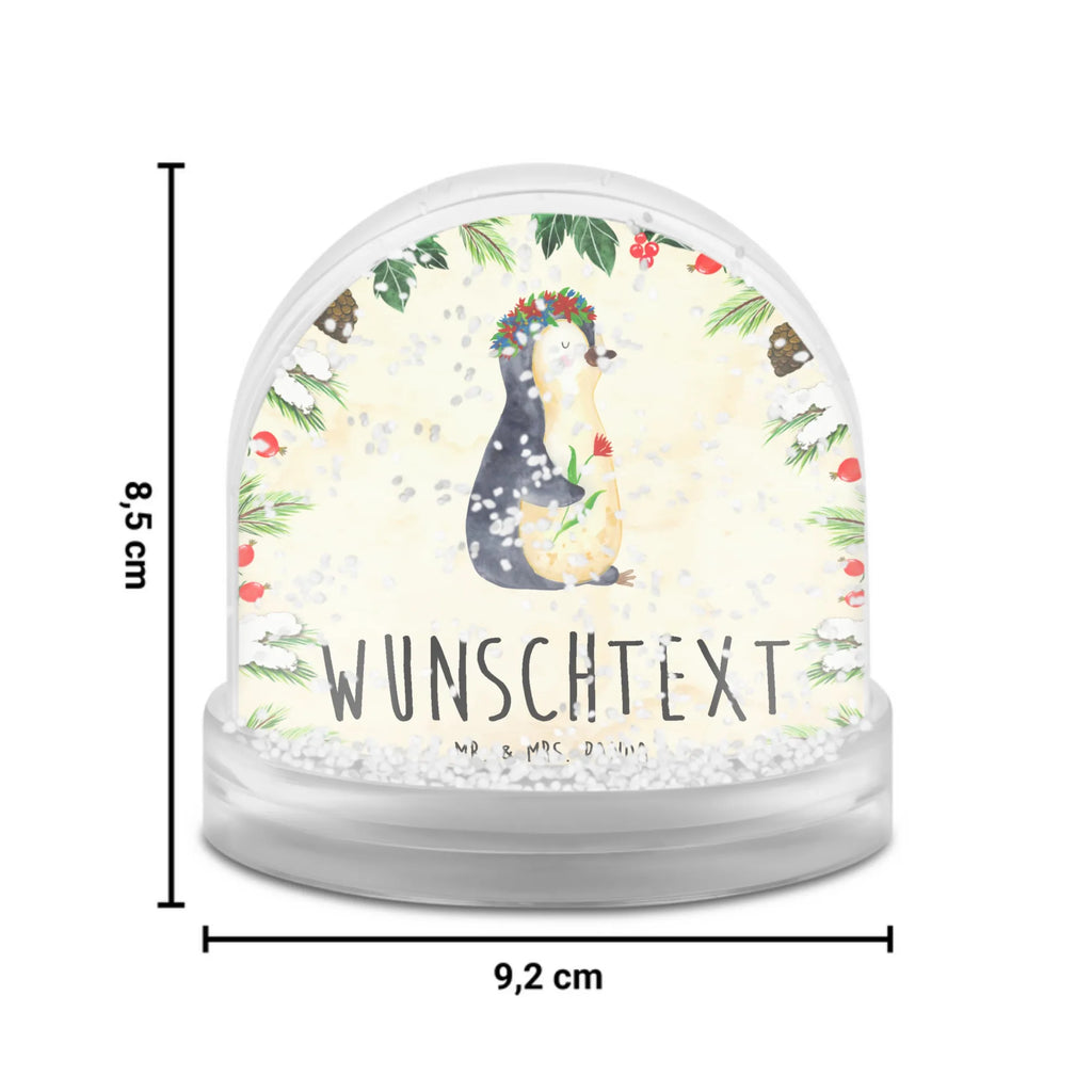 Personalisierte Schneekugel Pinguin Blumen Personalisierte Schneekugel, Personalisierte Schüttelkugel, Personalisierte  Wunderkugel, Pinguin, Pinguine, Blumenkranz, Universum, Leben, Wünsche, Ziele, Lebensziele, Motivation, Lebenslust, Liebeskummer, Geschenkidee