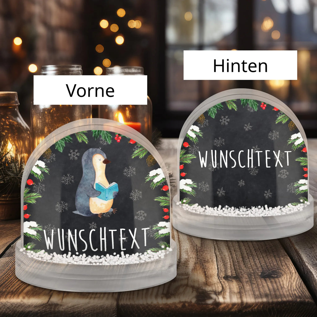 Personalisierte Schneekugel Pinguin Buch Personalisierte Schneekugel, Personalisierte Schüttelkugel, Personalisierte  Wunderkugel, Pinguin, Pinguine, Buch, Lesen, Bücherwurm, Nichtstun, Faulenzen, Ferien, Urlaub, Freizeit