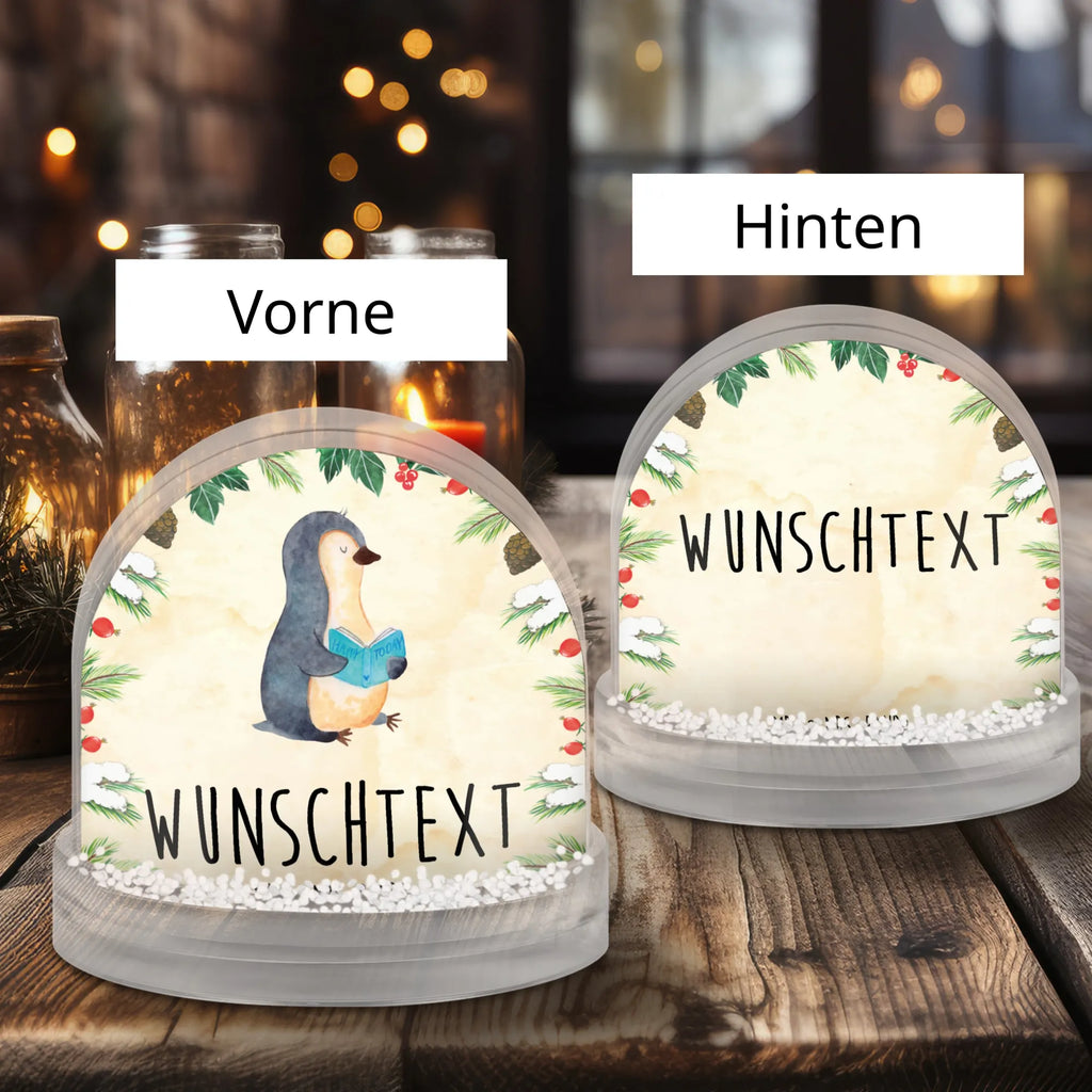 Personalisierte Schneekugel Pinguin Buch Personalisierte Schneekugel, Personalisierte Schüttelkugel, Personalisierte  Wunderkugel, Pinguin, Pinguine, Buch, Lesen, Bücherwurm, Nichtstun, Faulenzen, Ferien, Urlaub, Freizeit