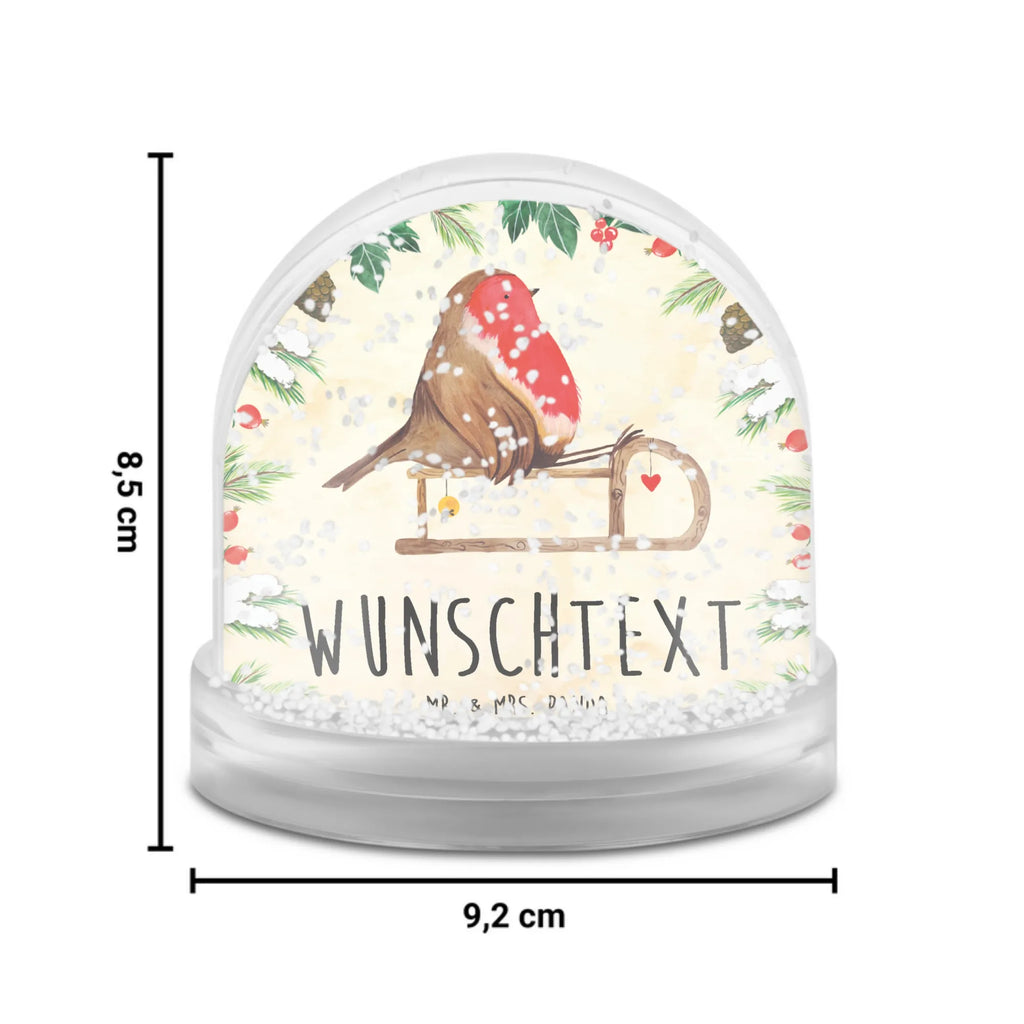 Personalisierte Schneekugel Rotkehlchen Schlitten Personalisierte Schneekugel, Personalisierte Schüttelkugel, Personalisierte  Wunderkugel, Winter, Weihnachten, Weihnachtsdeko, Nikolaus, Advent, Heiligabend, Wintermotiv, Schlitten, Vogel