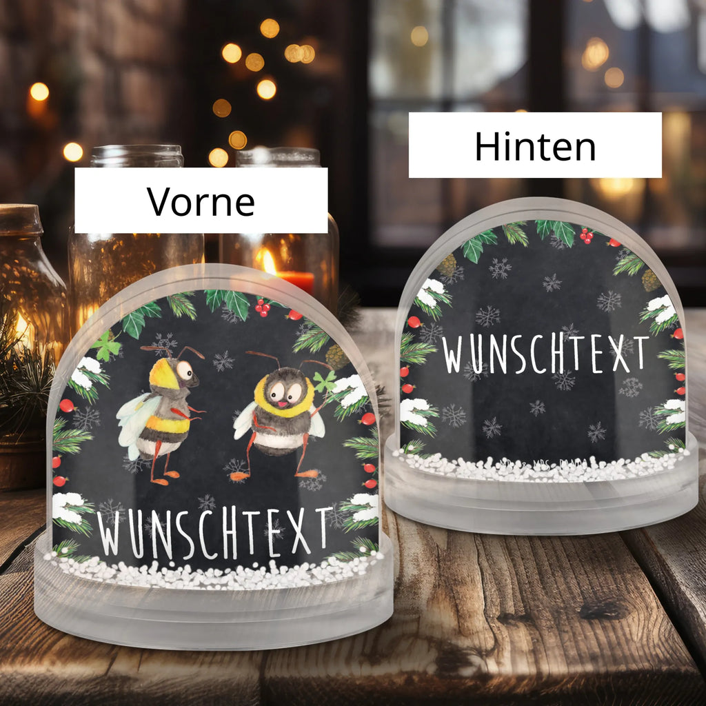 Personalisierte Schneekugel Hummeln Kleeblatt Personalisierte Schneekugel, Personalisierte Schüttelkugel, Personalisierte  Wunderkugel, Tiermotive, Gute Laune, lustige Sprüche, Tiere, Hummel, Biene, Spruch positiv, Biene Deko, Spruch schön, glücklich sein, glücklich werden, Spruch fröhlich