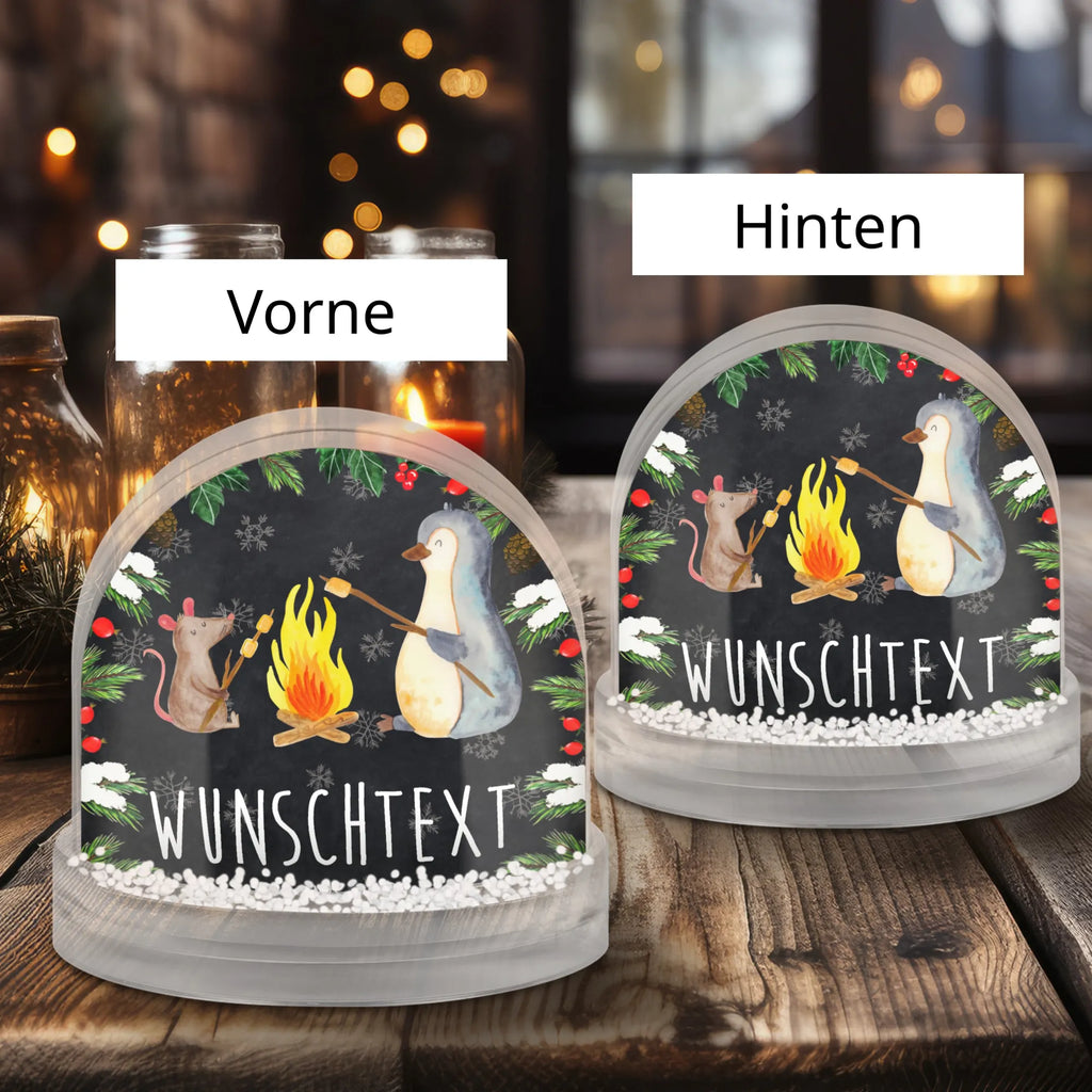 Personalisierte Schneekugel Pinguin Lagerfeuer Personalisierte Schneekugel, Personalisierte Schüttelkugel, Personalisierte  Wunderkugel, Pinguin, Maus, Pinguine, Lagerfeuer, Leben, Arbeit, Job, Motivation, Büro, Büroalltag, Lebensspruch, Lebensmotivation, Neustart, Liebe, grillen, Feuer, Marshmallows