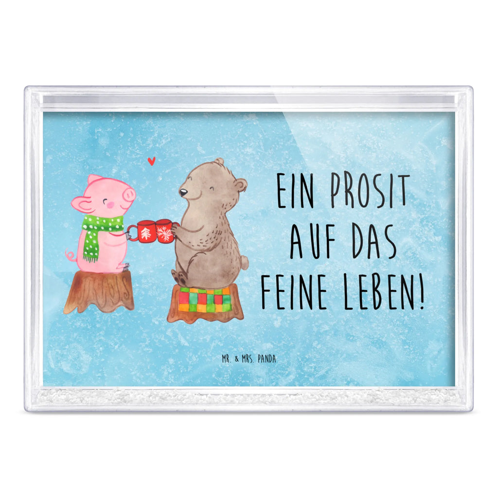 Schüttelrahmen Glühschwein Sause Winter, Weihnachten, Weihnachtsdeko, Nikolaus, Advent, Heiligabend, Wintermotiv, Prost, Alles Gute, Weihnachtszeit, Schwein, Bär