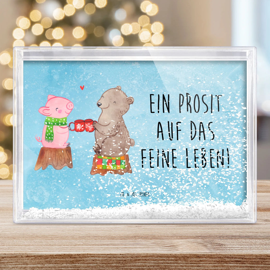 Schüttelrahmen Glühschwein Sause Winter, Weihnachten, Weihnachtsdeko, Nikolaus, Advent, Heiligabend, Wintermotiv, Prost, Alles Gute, Weihnachtszeit, Schwein, Bär