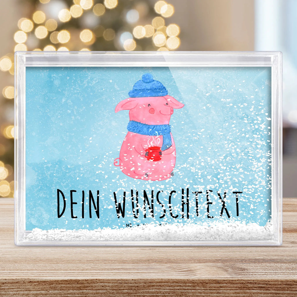 Personalisierter Schüttelrahmen Schwein Glühwein Winter, Weihnachten, Weihnachtsdeko, Nikolaus, Advent, Heiligabend, Wintermotiv, Glühschwein, Glühwein, Weihnachtsmarkt, Punsch