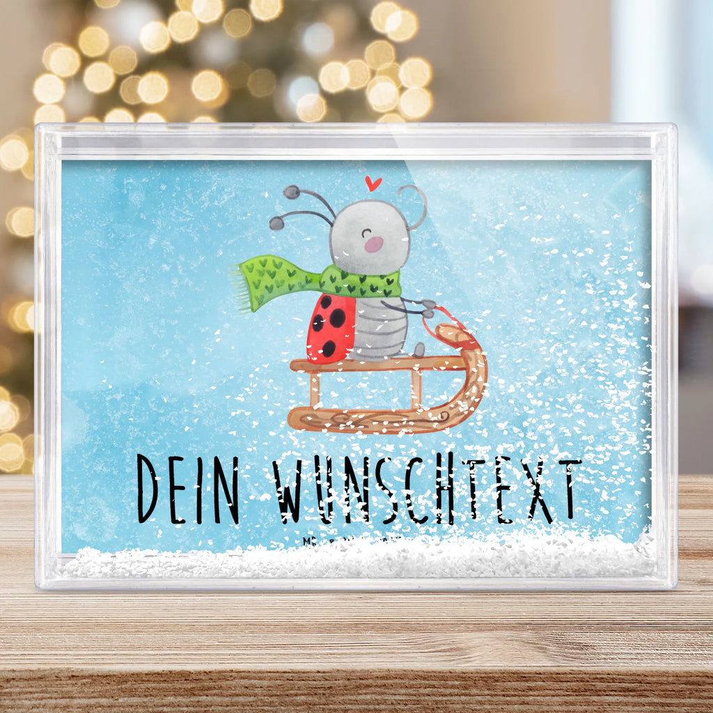 Personalisierter Schüttelrahmen Smörle Rodeln Winter, Weihnachten, Weihnachtsdeko, Nikolaus, Advent, Heiligabend, Wintermotiv, Schlittenfahren, Smörle, Marzipan