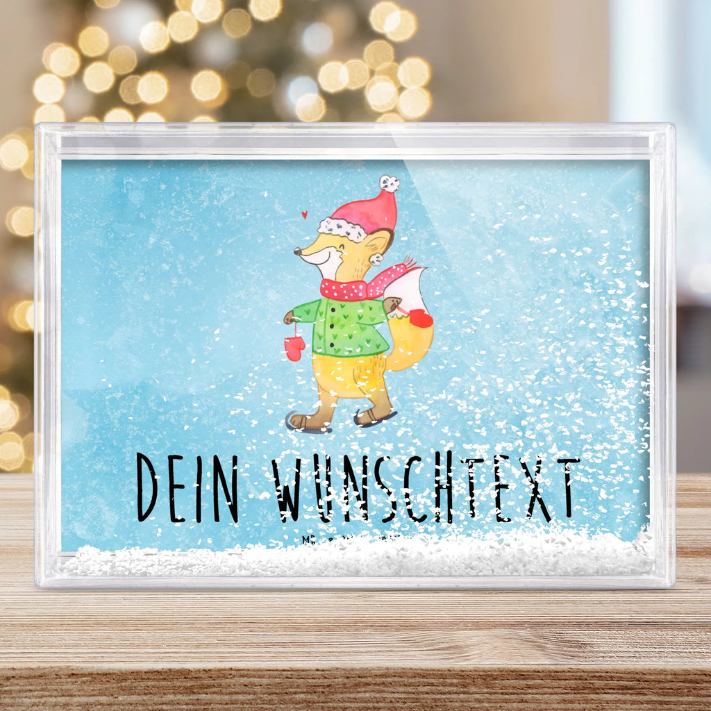 Personalisierter Schüttelrahmen Fuchs  Schlittschuhe Winter, Weihnachten, Weihnachtsdeko, Nikolaus, Advent, Heiligabend, Wintermotiv, Weihnachtsmann, Weihnachtstage, Weihnachtsbaum, Tannenbaum, Weihnachtszeit