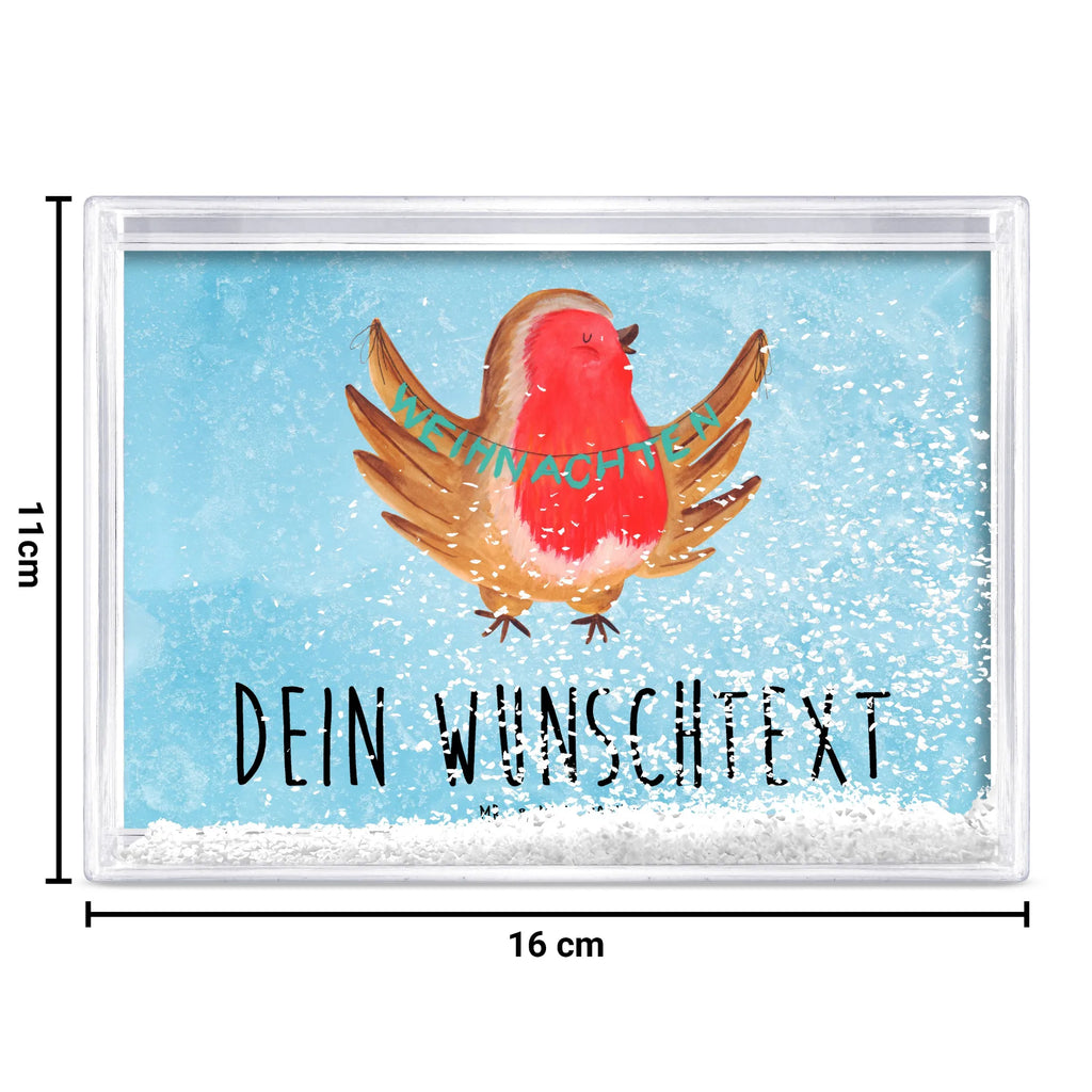 Personalisierter Schüttelrahmen Rotkehlchen Weihnachten Winter, Weihnachten, Weihnachtsdeko, Nikolaus, Advent, Heiligabend, Wintermotiv, Frohe Weihnachten, Weihnachtsmotiv, Weihnachtsgruß, Vogel, xmas