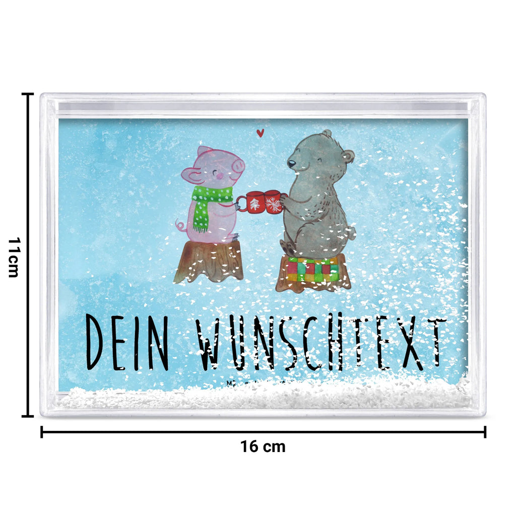 Personalisierter Schüttelrahmen Glühschwein Sause Winter, Weihnachten, Weihnachtsdeko, Nikolaus, Advent, Heiligabend, Wintermotiv, Prost, Alles Gute, Weihnachtszeit, Schwein, Bär