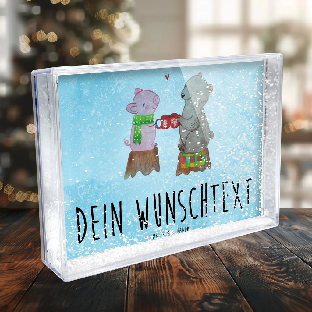 Personalisierter Schüttelrahmen Glühschwein Sause Winter, Weihnachten, Weihnachtsdeko, Nikolaus, Advent, Heiligabend, Wintermotiv, Prost, Alles Gute, Weihnachtszeit, Schwein, Bär