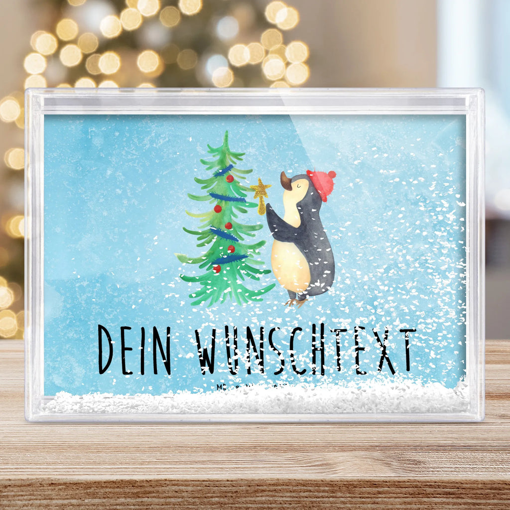 Personalisierter Schüttelrahmen Pinguin Weihnachtsbaum Winter, Weihnachten, Weihnachtsdeko, Nikolaus, Advent, Heiligabend, Wintermotiv, Pinguin