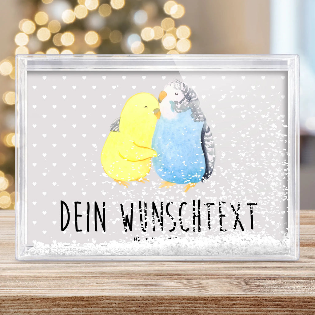 Personalisierter Schüttelrahmen Wellensittich Liebe Liebe, Partner, Freund, Freundin, Ehemann, Ehefrau, Heiraten, Verlobung, Heiratsantrag, Liebesgeschenk, Jahrestag, Hocheitstag, Vögel, Wellensittich, Nähe, Kuscheln, Vertrauen