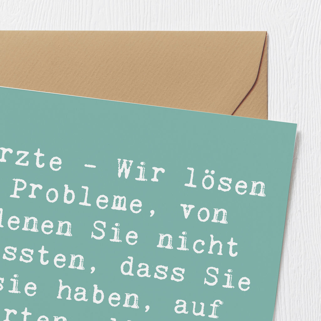 Deluxe Karte Spruch Arzt Probleme Lösen Karte, Grußkarte, Klappkarte, Einladungskarte, Glückwunschkarte, Hochzeitskarte, Geburtstagskarte, Hochwertige Grußkarte, Hochwertige Klappkarte, Beruf, Ausbildung, Jubiläum, Abschied, Rente, Kollege, Kollegin, Geschenk, Schenken, Arbeitskollege, Mitarbeiter, Firma, Danke, Dankeschön