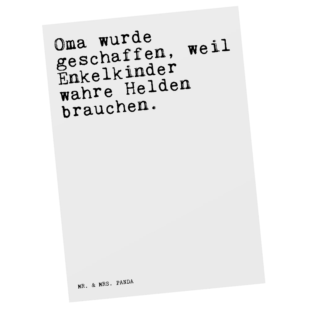 Postkarte Sprüche und Zitate Oma wurde geschaffen, weil Enkelkinder wahre Helden brauchen. Postkarte, Karte, Geschenkkarte, Grußkarte, Einladung, Ansichtskarte, Geburtstagskarte, Einladungskarte, Dankeskarte, Ansichtskarten, Einladung Geburtstag, Einladungskarten Geburtstag, Spruch, Sprüche, lustige Sprüche, Weisheiten, Zitate, Spruch Geschenke, Spruch Sprüche Weisheiten Zitate Lustig Weisheit Worte