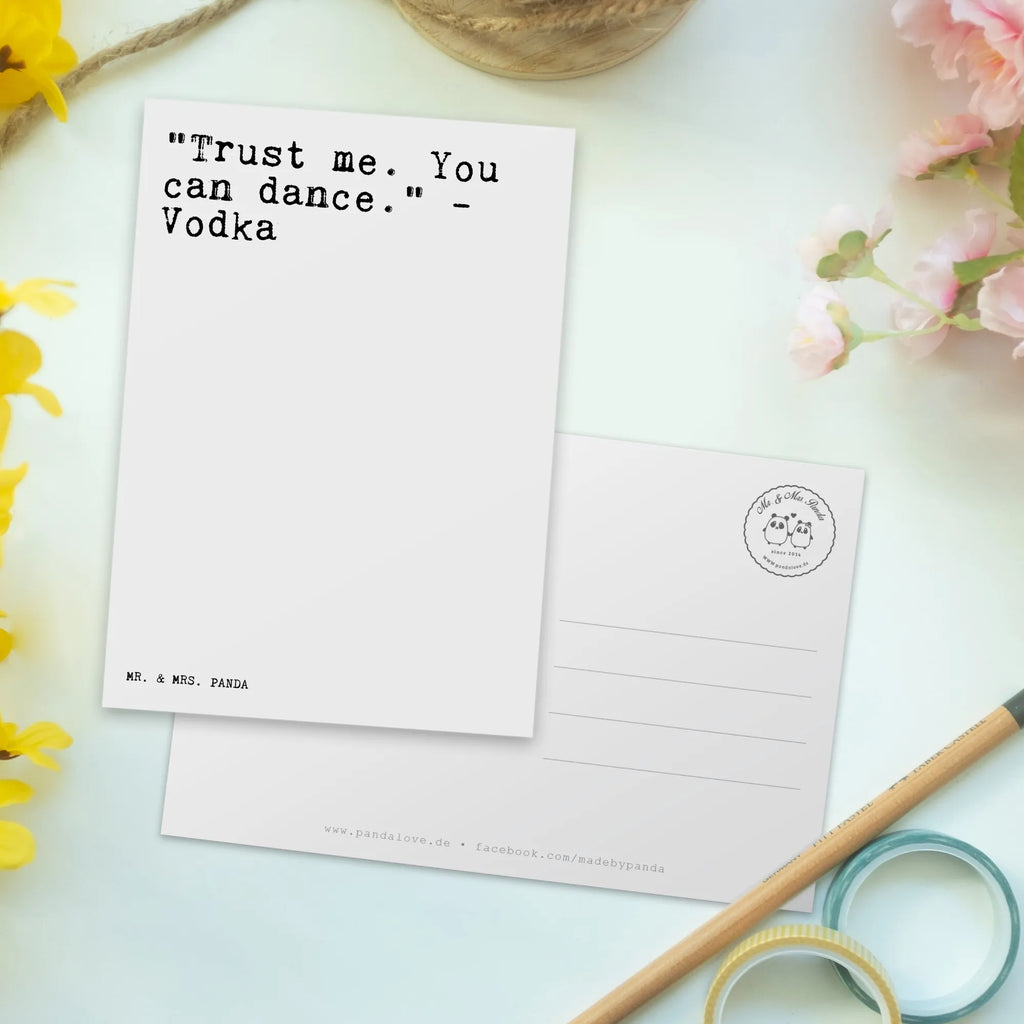 Postkarte Sprüche und Zitate "Trust me. You can dance." - Vodka Postkarte, Karte, Geschenkkarte, Grußkarte, Einladung, Ansichtskarte, Geburtstagskarte, Einladungskarte, Dankeskarte, Ansichtskarten, Einladung Geburtstag, Einladungskarten Geburtstag, Spruch, Sprüche, lustige Sprüche, Weisheiten, Zitate, Spruch Geschenke, Spruch Sprüche Weisheiten Zitate Lustig Weisheit Worte