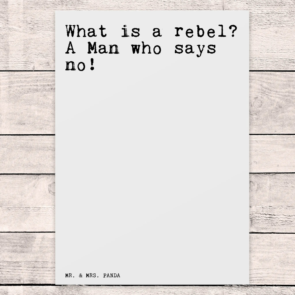 Postkarte Sprüche und Zitate What is a rebel? A Man who says no! Postkarte, Karte, Geschenkkarte, Grußkarte, Einladung, Ansichtskarte, Geburtstagskarte, Einladungskarte, Dankeskarte, Ansichtskarten, Einladung Geburtstag, Einladungskarten Geburtstag, Spruch, Sprüche, lustige Sprüche, Weisheiten, Zitate, Spruch Geschenke, Spruch Sprüche Weisheiten Zitate Lustig Weisheit Worte