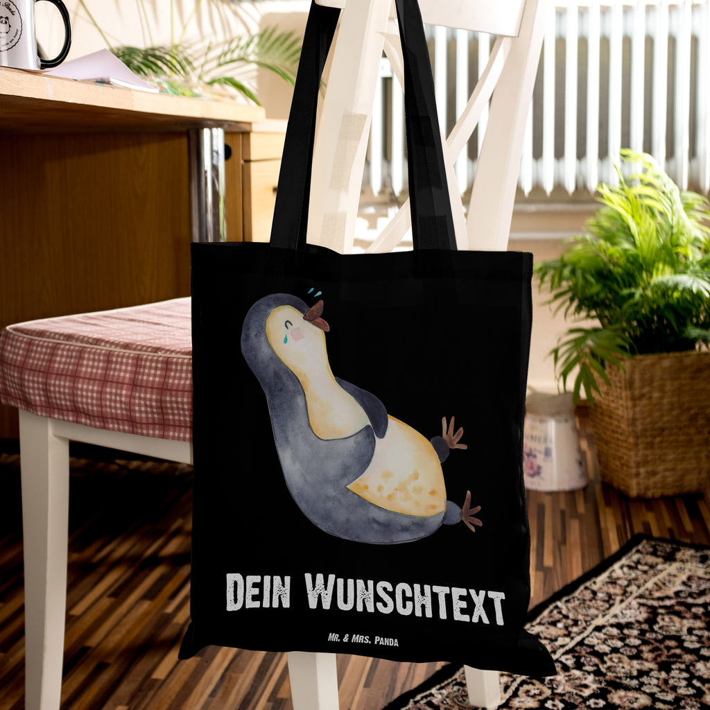 Personalisierte Tragetasche Pinguin lachend Personalisierte Beuteltasche, Personalisierter Beutel, Personalisierte Einkaufstasche, Personalisierter Jutebeutel, Personalisierter Stoffbeutel, Tragetasche mit Namen, Einkaufstasche mit Namen, Stoffbeutel mit Namen, Personalisierte Tasche, Personalisierte Jutetasche, Personalisierte Kindergartentasche, Pinguin, Pinguine, lustiger Spruch, Optimismus, Fröhlich, Lachen, Humor, Fröhlichkeit