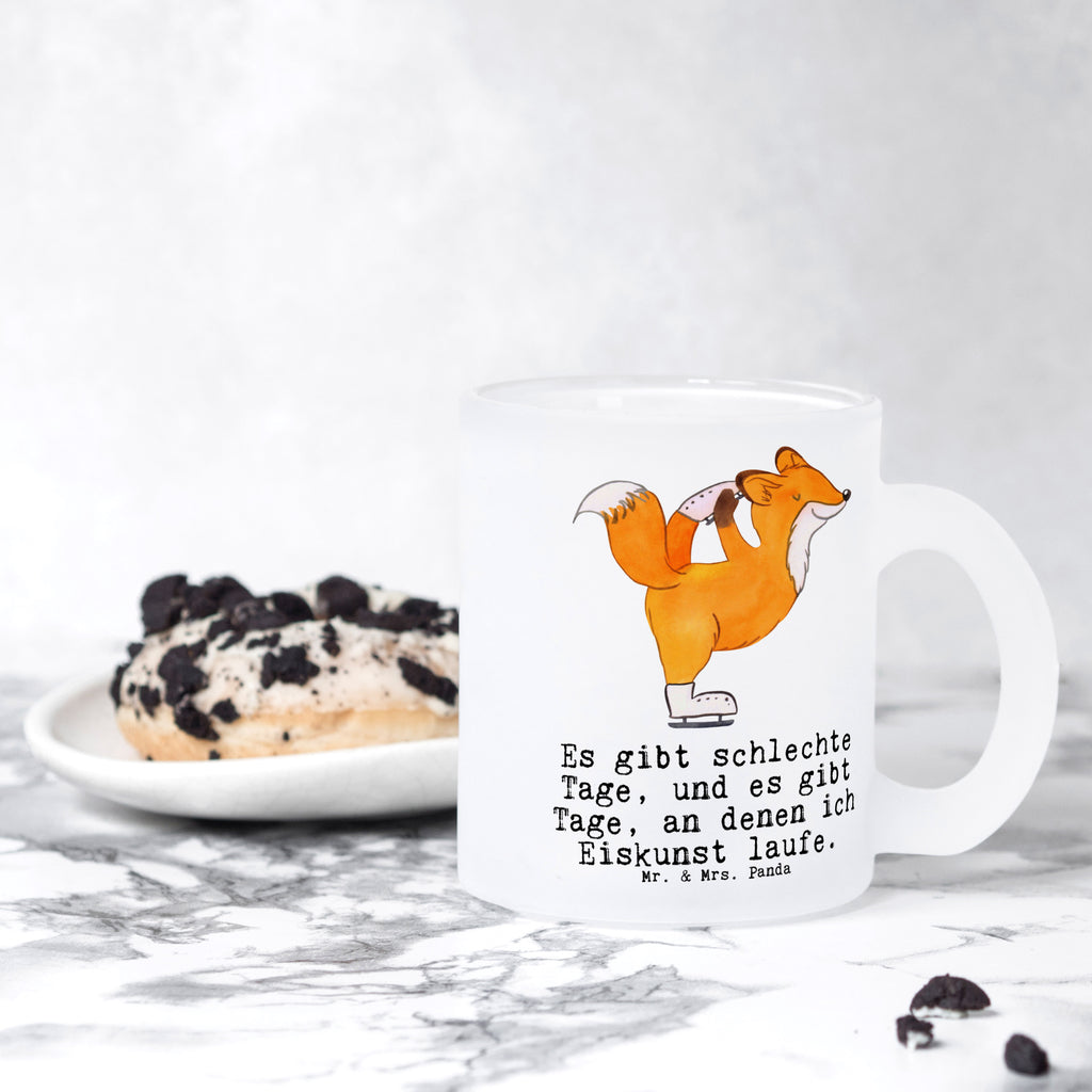 Teetasse Fuchs Eiskunstläufer Tage Teetasse, Teeglas, Teebecher, Tasse mit Henkel, Tasse, Glas Teetasse, Teetasse aus Glas, Geschenk, Sport, Sportart, Hobby, Schenken, Danke, Dankeschön, Auszeichnung, Gewinn, Sportler, Eiskunstläufer, Eiskunstläuferin, Eiskunst