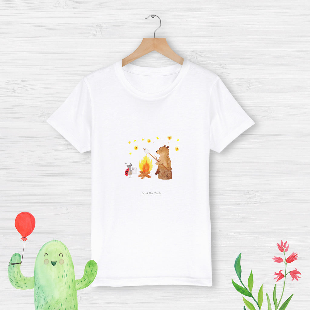 Organic Kinder T-Shirt Bär & Marienkäfer Lagerfeuer Kinder T-Shirt, Kinder T-Shirt Mädchen, Kinder T-Shirt Jungen, Bär, Teddy, Teddybär, Lagerfeuer