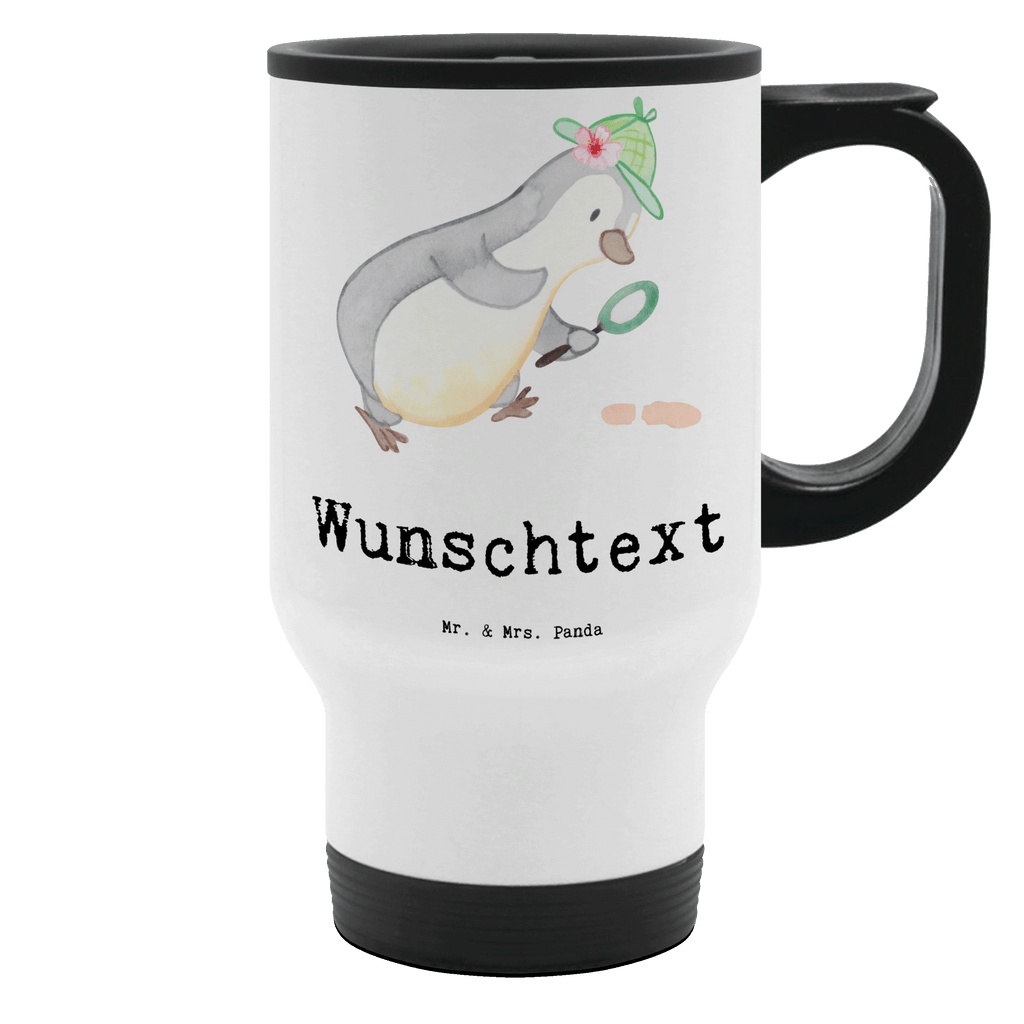 Personalisierter Thermobecher Detektivin mit Herz Personalisierter Thermobecher, Personalisierter To Go Becher, Personalisierte Thermotasse, Personalisierter Kaffeebecher, Personalisierter Isolierbecher, Thermobecher personalisieren, Thermobecher mit Namen, Thermobecher selbst gestalten, Wunschname, Spülmaschinenfest, Bedrucken, Isolierbecher mit Namen, Isolierbecher selbst gestalten, Thermotasse personalisieren, Thermotasse mit Namen, Beruf, Ausbildung, Jubiläum, Abschied, Rente, Kollege, Kollegin, Geschenk, Schenken, Arbeitskollege, Mitarbeiter, Firma, Danke, Dankeschön, Detektivin, Ermittlerin, Agentin, Privatdetektei, Berufsdetektivin, Wirtschaftsdetektei, Detektivausbildung, Spurensuche