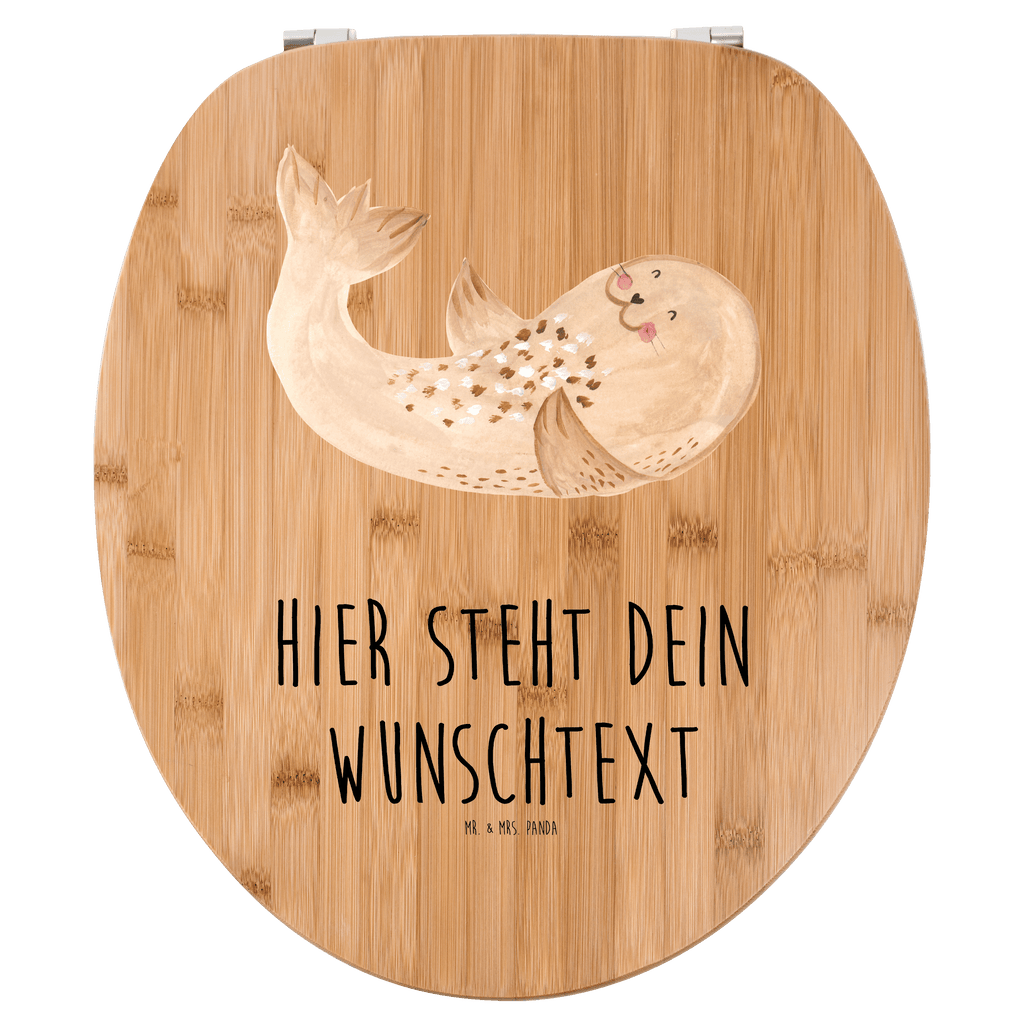 Personalisierter WC Sitz Motiv Robbe liegend Personalisierte Klobrille, Personalisierter Klodeckel, Personalisierter Toilettendeckel, Personalisierter WC-Sitz, Toilettendeckel mit Namen, WC Sitz mit Namen, Tiermotive, Gute Laune, lustige Sprüche, Tiere, Robbe, Robben, Seehund, Strand, Meerestier, Ostsee, Nordsee, Lachen, Freude