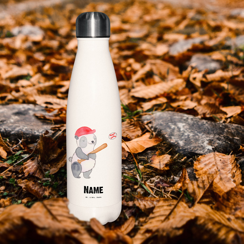 Personalisierte Thermosflasche Panda Baseball spielen Personalisierte Isolierflasche, Personalisierte Thermoflasche, Personalisierte Trinkflasche, Trinkflasche Mit Namen, Wunschname, Bedrucken, Namensflasche, Geschenk, Sport, Sportart, Hobby, Schenken, Danke, Dankeschön, Auszeichnung, Gewinn, Sportler, Baseball spielen, Baseball Spielen, Baseball Match, Ballsport, Baseballplatz, Baseballverein